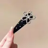 Presilha de Cabelo Floral Atmosférica com Bolinhas, Presilha Lateral Elegante para a Testa, Presilha BB para Cabelos Soltos, Grampo Delicado, Acessório de Cabelo