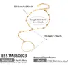 Corrente de dedo cravejada com quadrados de zircônia e pulseira de corrente de contas, moda europeia e americana chique, joias de aço inoxidável 18k de luxo leve