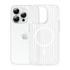 Adecuado para funda de teléfono iPhone 17 Ice Fog con rejilla corrugada de PC, funda rígida Apple 18 de alta transparencia con franjas magnéticas mate 15