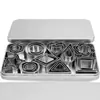 Juego de 30 Piezas de Cortadores de Galletas de Acero Inoxidable Molde de Presión con Forma de Corazón DIY Molde para Cortar Frutas Herramientas para Hornear Venta Caliente Transfronteriza