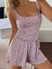 Estilo Europeo y Americano Estación Independiente Transfronteriza Chaleco de Mujer Pijama Pantalones Florales Dulces Casuales Pantalones Cortos de Bolsillo Conjunto de Ropa para el Hogar para Mujer