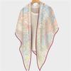 Bufanda triangular de terciopelo con estampado de espiga para otoño e invierno de 2024, versión taiwanesa, chal de terciopelo rizado a mano, estilo coreano cálido