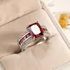 Cross-border Luz Luxo Colorido Zircônio Anel Mulheres Europeu e Americano Criativo Zircônia Joias Moda Joias Clássicas Casamento Praça Joias