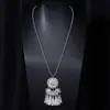 Collar de Borlas de Imitación de Plata Miao Más Vendido del Mundo para Mujer, Collar con Colgante de Mariposa y Pavo Real Colorido Estilo Étnico Bohemio