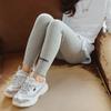 Em estoque Leggings para meninas Calças finas casuais de algodão Lycra elásticas Calças curtas para crianças Calças de uso externo estilo ocidental para bebês