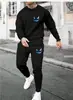 2026 Nueva Tendencia Europea Conjunto de Sudadera con Capucha Holgada Estampado Productos en Stock Transfronterizos Dos Piezas