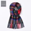 Bufanda clásica de lana de oveja 100% roja británica para hombre, bufanda a cuadros, suave y cálida para el invierno.