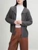 Moda Miyake Reductor de Edad Punto con Solapa para Mujer Otoño 2025 Nuevo Cárdigan de Punto Abotonadura Simple Holgado Chaqueta Corta Top
