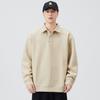 Sudadera nueva para hombre de primavera y otoño 2025 con cuello vuelto, estilo japonés, color sólido, tejido de punto holgado moderno, algodón casual versátil para pareja