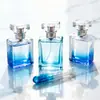Cosméticos, color degradado, material PET, botella de perfume de alta gama, botella de perfume de encaje directo de fábrica