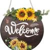 Letrero de Bienvenida Creativo de Navidad Transfronterizo Artesanías Navideñas de Madera Letrero Láser para Puerta Decoración para el Hogar Adornos Colgantes