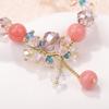 Pulseira pingente charme oriental anel duplo estilo fada pulseira de cristal morango natural feminina pulseira menina fresca pulseira