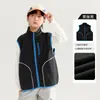 Colete Infantil Masculino de Fleece com Gola Alta 2026 Outono Novo Estilo Jaqueta Color Block Infantil Crianças Mais Velhas Primavera/Outono Top Tendência