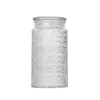 Frasco de Vidrio Sellado con Relieve, Botella para Almacenamiento de Granos y Productos Secos, Tapa de Madera de Bambú de Gran Capacidad, Botella Vacía de Boca Ancha para Almacenamiento de Alimentos