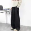 Pantalones de Chándal Curvos Pesados Americanos Otoño/Invierno, Pantalones Anchos de Guadaña Engrosados para Hombre y Mujer, Estilo Perezoso, Pantalones Fluidos de Longitud Completa