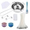 Acessórios para fazer velas de aromaterapia pote para derreter cera molde de vela pote de vela pavio de vela clipe para pavio de vela