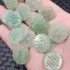 Jade Dongling redondo doble felicidad colgante de jade agua clara verde hueco Xi pulsera collar pendientes horquilla accesorios cuentas