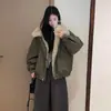 Parka de Lana Sintética Estilo Ropa de Trabajo Nueva Invierno 2026 Chaqueta de Algodón Relleno de Plumón para Mujer Holgada Cálida Estilo Coreano Chaqueta de Algodón Ropa de Abrigo