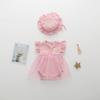 Balde Roupas Bebê Verão ins Fina Roupas de Bebê Feminina Recém-nascido Manga Curta Macacão de Escalada Laço Triângulo Ha Roupas