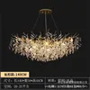 Lámpara de araña de cristal de alta gama, nueva lámpara de sala de estar estilo francés, diseño de rama de árbol estilo americano, lámpara colgante de cristal de lujo ligero italiano para dormitorio y comedor