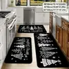 Felpudo de decoración navideña transfronterizo, alfombrilla de cocina de terciopelo de cristal, absorbente de agua y aceite, antimanchas, alfombra de fácil cuidado