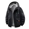 Versión Pura Transfronteriza Chaqueta de Invierno Nueva para Hombre Color Sólido Versátil Casual Holgada con Capucha de Felpa y Algodón para Calidez y Protección contra el Frío