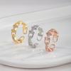 Europa y Estados Unidos transfronterizo nuevo anillo abierto con hebilla de herradura hueca para mujer moda simple anillo en U anillo de diamantes anillo al por mayor