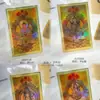 Oro Puro 999 Ocho Santos Patronos Pegatina de Oro para Teléfono Buda Santo Patrón Protector Colorido Thangka Zodiaco Buda Tarjeta de Oro