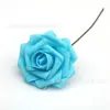 En stock de fábrica rosa de simulación de 8 cm con tallo flor de espuma de PE accesorios para caja de dulces de boda Flores para sostener en San Valentín