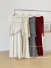 Conjunto de Punto Casual para Mujer, Nuevo Estilo Otoño-Invierno, Conjunto de Dos Piezas con Suéter de Hombros Caídos y Falda Larga, Atuendo Casual de Moda Coreana