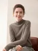 Lavável à máquina, mantém a forma~ Malha fina, gola alta, suéter 100% lã para mulheres, top ultra fino de Merino, suéter de base