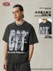 Ropa para Hombre 2025 Verano Marca de Moda Europea y Americana Estilo Callejero Camiseta con Estampado de Cuello Redondo Manga Corta Top Holgado Casual para Hombre
