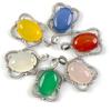 Venta al por mayor del fabricante Popular transfronterizo Colgante de Ágata Calcedonia con Incrustaciones en Forma de Huevo Calcedonia Rosa Natural Ágata Colgante Ovalado Joyería