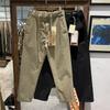 Calça Masculina Casual de Uso Diário Ami Khaji Simples Versátil para Negócios Afunilada Cintura Elástica Cordão Calça Bonita