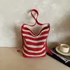 Bolsa feminina super popular transfronteiriça 2026, bolsa tote, bolsa saco, moda nicho para o dia a dia, bolsa de ombro transversal casual listrada