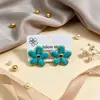 Pendientes de Botón de Flor Color Caramelo Estilo Coreano Acero Inoxidable Elegantes Versátiles Pendientes de Flor Pequeña para Mujer Dulces Accesorios para Pendientes