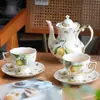 Conjunto Europeu Retro de Xícaras de Café Creme Xícara e Pires de Cerâmica Francesa Conjunto de Chá para Chá da Tarde Britânico Caneca Copo de Água