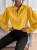 Camisa de Mujer de Color Sólido con Cuello Redondo y Mangas Largas de Botón Único, Estilo Commuter Nuevo, Transfronteriza Europea y Americana, Hecha a Medida de Fábrica