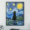 Venta Caliente Transfronteriza Pintura Diamante Gato Cielo Estrellado Pintura Diamante DIY Decoración Hogar Fábrica de Pinturas Venta Directa Temu Dropshipping