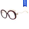 Gafas redondas de metal con montura grande, nuevas gafas de moda 2025 con espejo plano, personalizadas, estilo retro con perla antiazul.