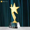 Trofeo de Cristal para Estudiante Hecho a Medida de Vidrio para Niños Guardería Competición Deportiva Campeón Estrella de Cinco Puntas Trofeo de Metal