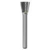 Cabeza de rectificado de acero de tungsteno aleación dura lima rotativa cabeza de corte cono invertido fresa rectificadora de metal tallado patrón de ranura simple y doble tipo N