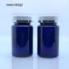 Frasco Plástico PET para Cuidados com a Saúde 100ml Frasco Redondo Frasco para Cápsulas Frasco para Gomas Preto Azul Tampa Flip-top Dourada UV