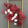 Flores de chão para casamento frescas e simples estilo coreano decoração de caminho de flores de casamento arte floral fundo de boas-vindas flor visual merchandising tecelagem de flores de seda