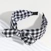 Versão coreana do novo tecido de hairband xadrez orelhas de coelho de abas largas headband fora de moda pequenos acessórios de cabelo fresco atacado