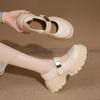 Zapatos Mary Jane de Cuero con Suela Gruesa para Mujer 2026 Nuevos de Primavera y Otoño Estilo Universitario Zapatos Jk para Combinar con Faldas, Zapatos de Salón con Cierre de Velcro, Zapatos de Plataforma
