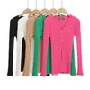 Ropa para Mujer al por Mayor Cárdigan de Punto con Botones y Cuello en V Estilo Europeo y Americano 2026 Nueva Moda Elegante