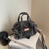 Bolso de Mano Casual Bolso Tote Pequeño para Mujer 2025 Nuevo Retro Denim Bolso Cuadrado Pequeño Versátil Sencillo Bolso Bandolera