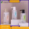 Xiying 300ml frasco transparente fosco para álcool em gel garrafa PET com bomba de pressão para loção 500ml frasco de lavagem hospitalar