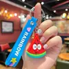 Llavero de dibujos animados con forma de fruta linda, figura de goma blanda de fresa y sandía, colgante creativo para mochila de estudiante, pequeño accesorio